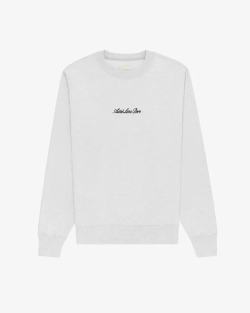 Embroidered Logo Crewneck Grey Sweatshirt