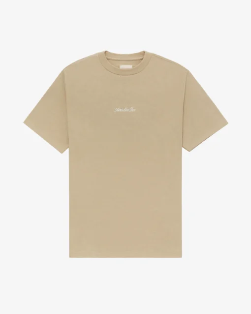 Embroidered Logo Khaki Tee